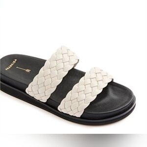 Size 8 Frankie 4 Ravel Cream Braided Slide Sandals